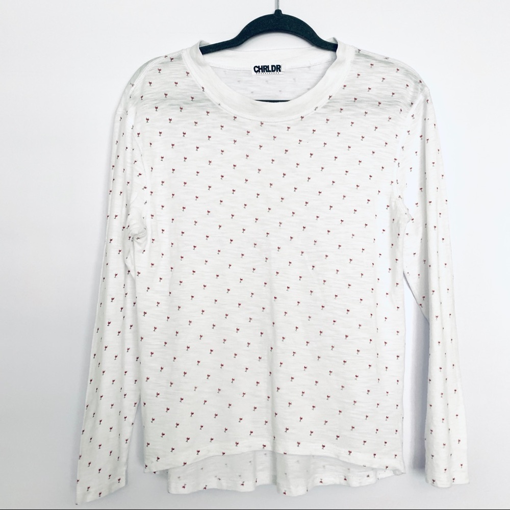 CHRLDR Wino Long Sleeve White High Los Tee Shirt - Picture 3 of 8